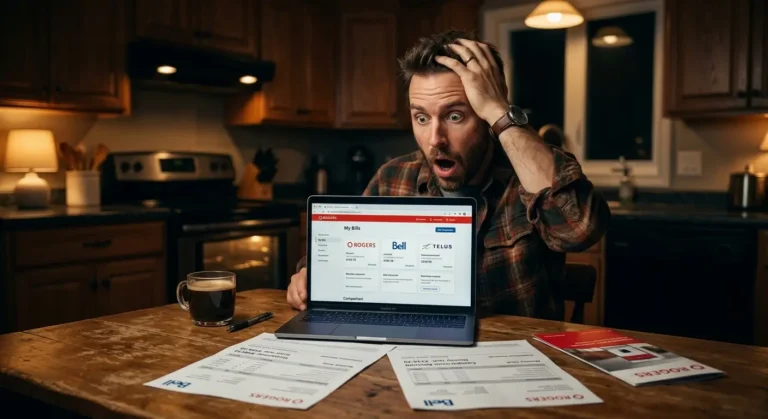 Canadian man comparing IPTV provider Canada cost vs cable bill