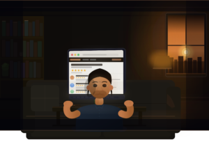 Canadian man reading best IPTV Canada Trustpilot reviews on laptop