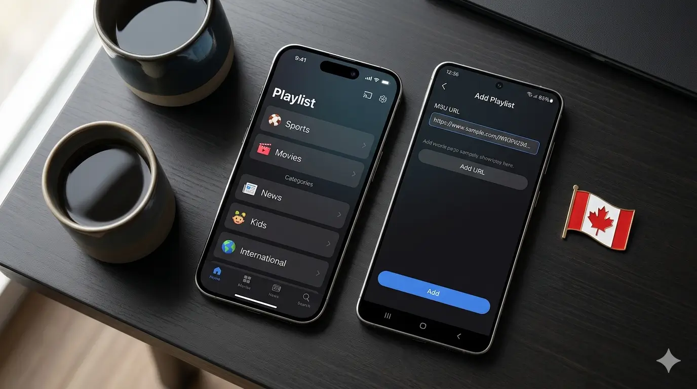 IPTV setup on iPhone and Android Canada — install IPTV Smarters app with M3U playlist