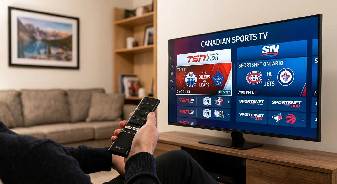 IPTV Canada live sports channels on Samsung Smart TV - TSN and Sportsnet